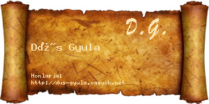 Dús Gyula névjegykártya