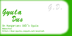 gyula dus business card